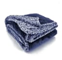 heimtexland Wohndecke Flauschig Samt Jacquard Flanell Navy-Blau Premium Bild 1