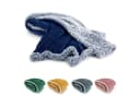 heimtexland Wohndecke Flauschig Samt Jacquard Flanell Navy-Blau Premium Bild 2