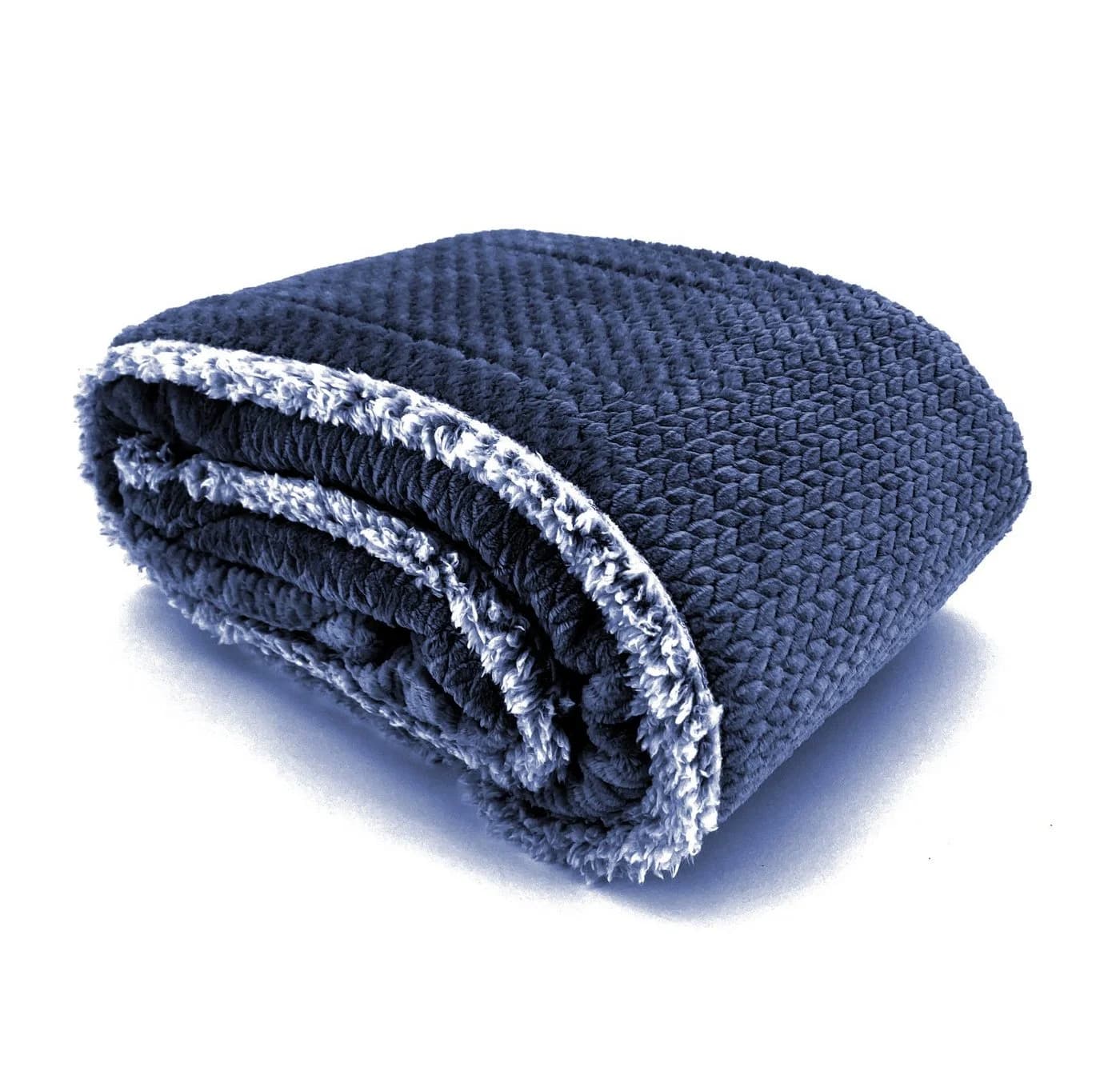 heimtexland Wohndecke Flauschig Samt Jacquard Flanell Navy-Blau Premium - Bild 3