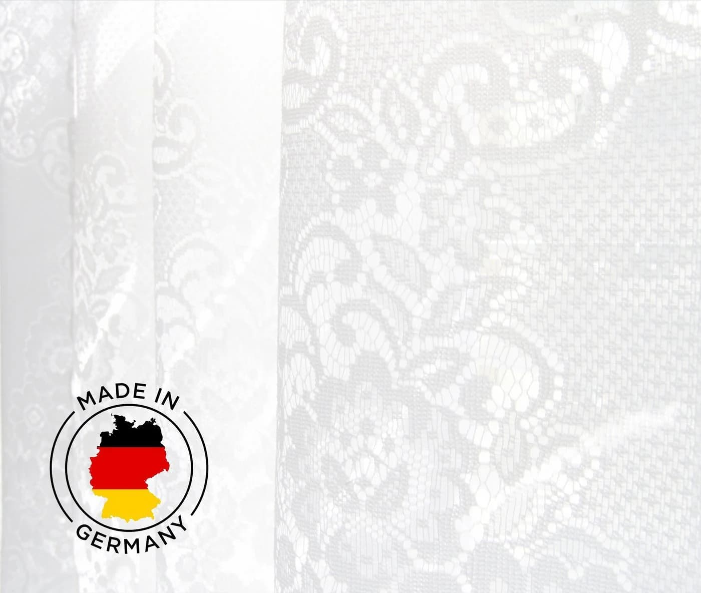 heimtexland Scheibengardine Jacquard Set Weiß Rankenmuster - Bild 3
