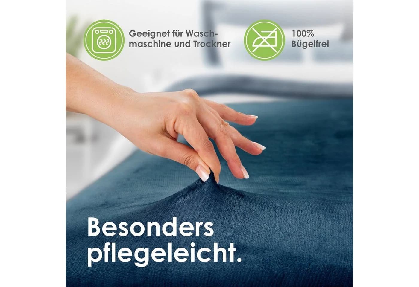 heimtexland Spannbettlaken Cashmere Touch Marineblau Super Soft - Bild 4