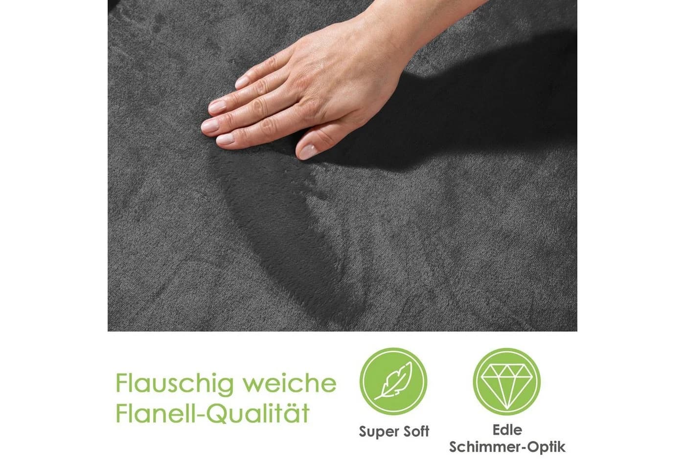 heimtexland Tragbare Ganzkörperdecke mit Ärmeln Grau Flanell - Bild 4