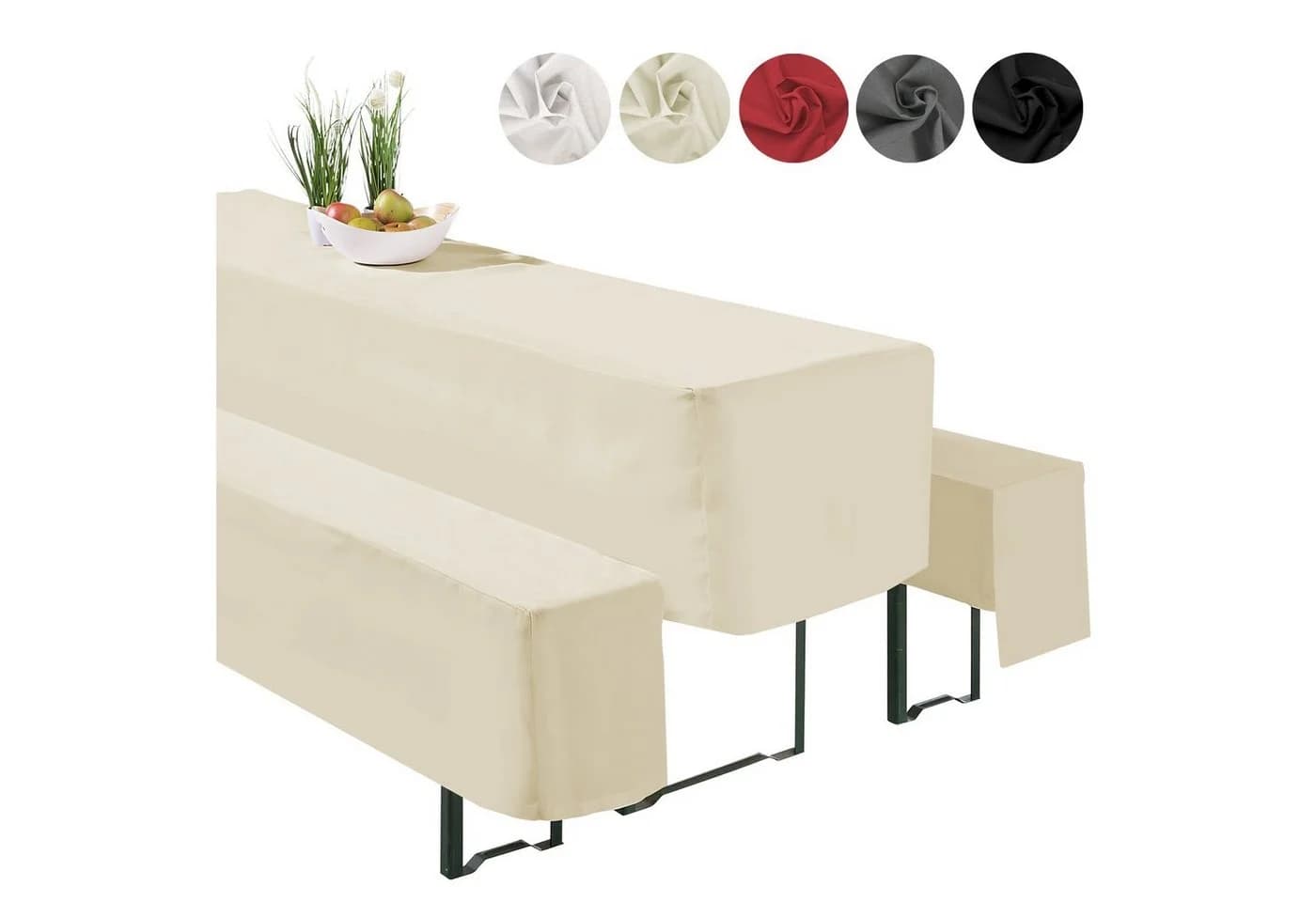 heimtexland Hussen-Set Bierzeltgarnitur 3-teilig Ecru Polycotton - Bild 2