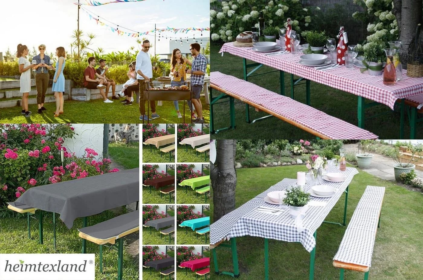 heimtexland Hussen-Set Bierzeltgarnitur 3-teilig Anthrazit Garten - Bild 4