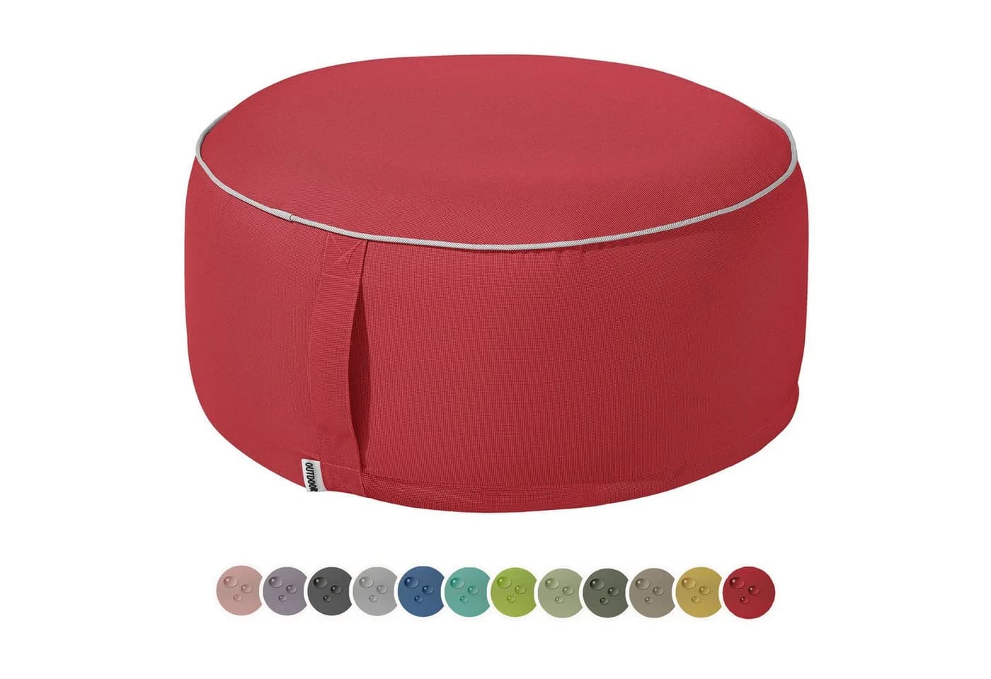 heimtexland Sitzkissen Outdoor Pouf Rot UV-beständig - Bild 2