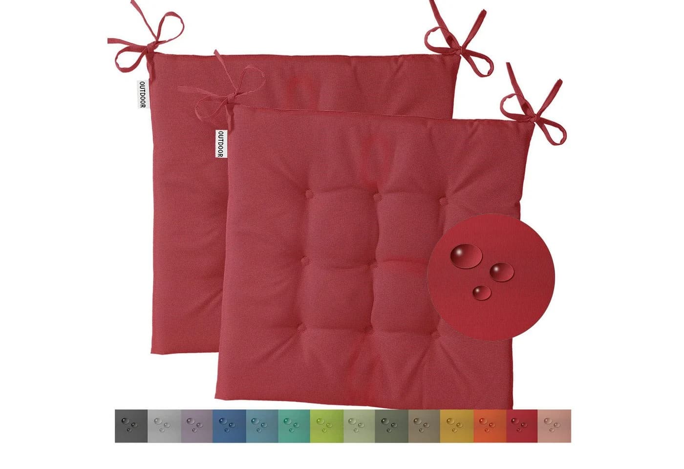 heimtexland Sitzkissen Outdoor Rot 40x40 cm - Bild 2