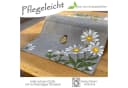 Tischdecke und Kissenhülle im Leinen-Optik Design mit Blumenmuster Bild 1