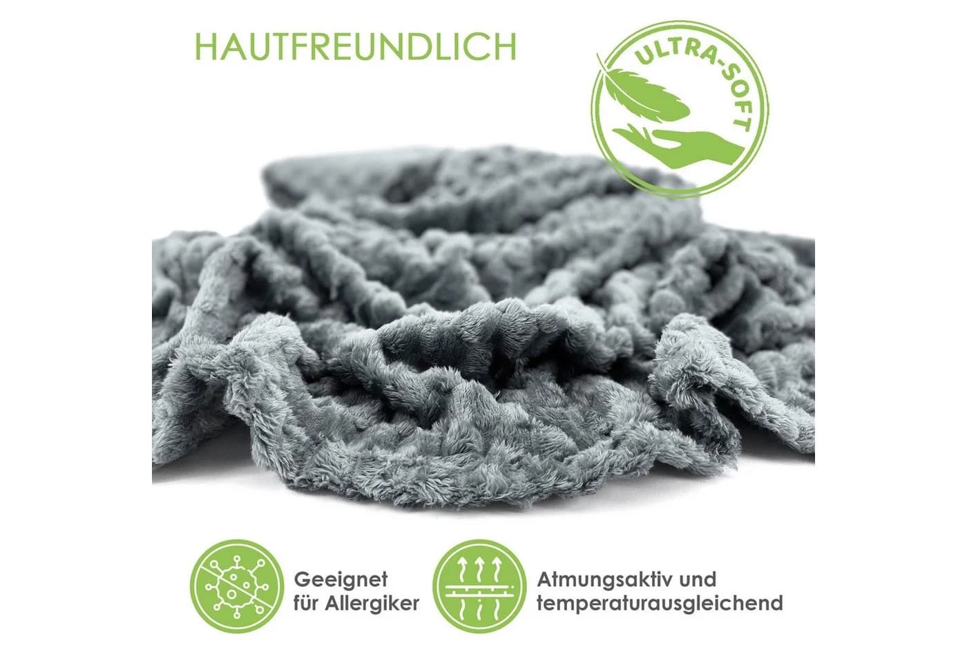 heimtexland Flanell Kuscheldecke Anthrazit 150x200 cm - Bild 4