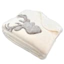 heimtexland Kuscheldecke Hirsch Fell-Imitat Landhaus Beige Bild 1