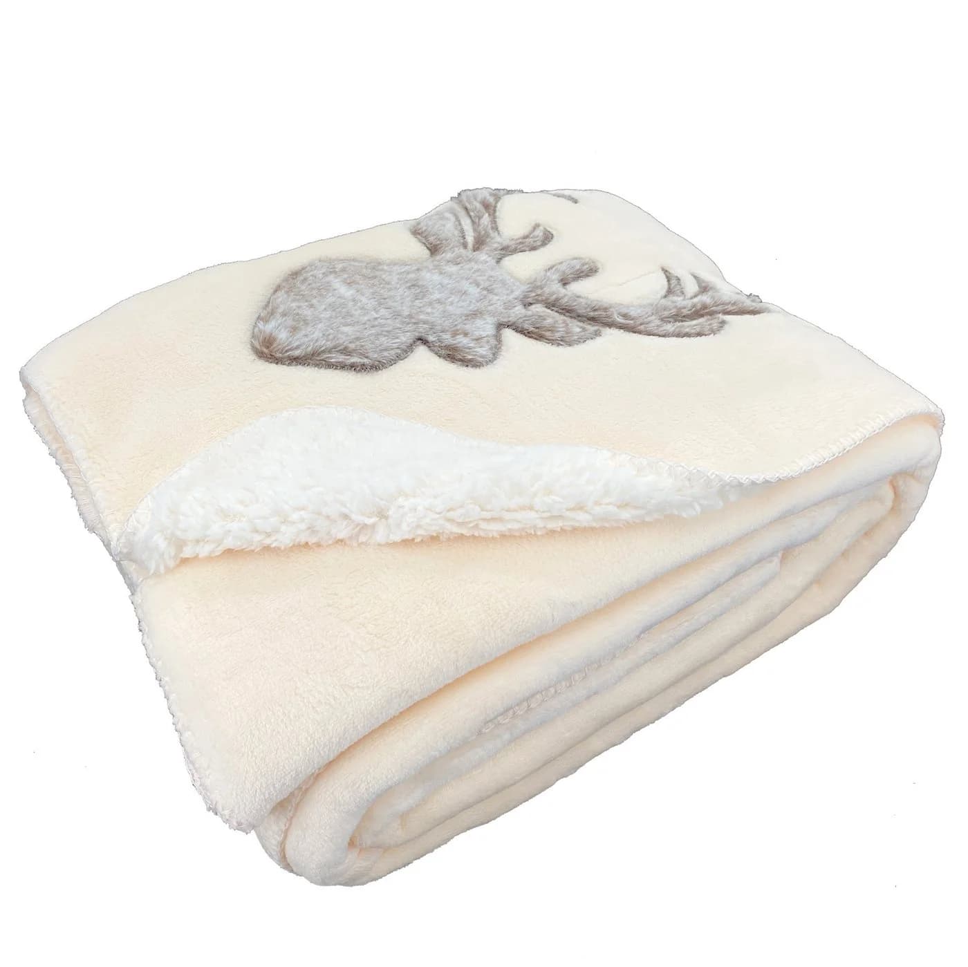 heimtexland Kuscheldecke Hirsch Fell-Imitat Landhaus Beige - Bild 3