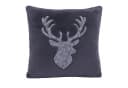 heimtexland Dekokissen Flanell Kuschelkissen Hirsch Landhaus Kissen Fell Grau Bild 2