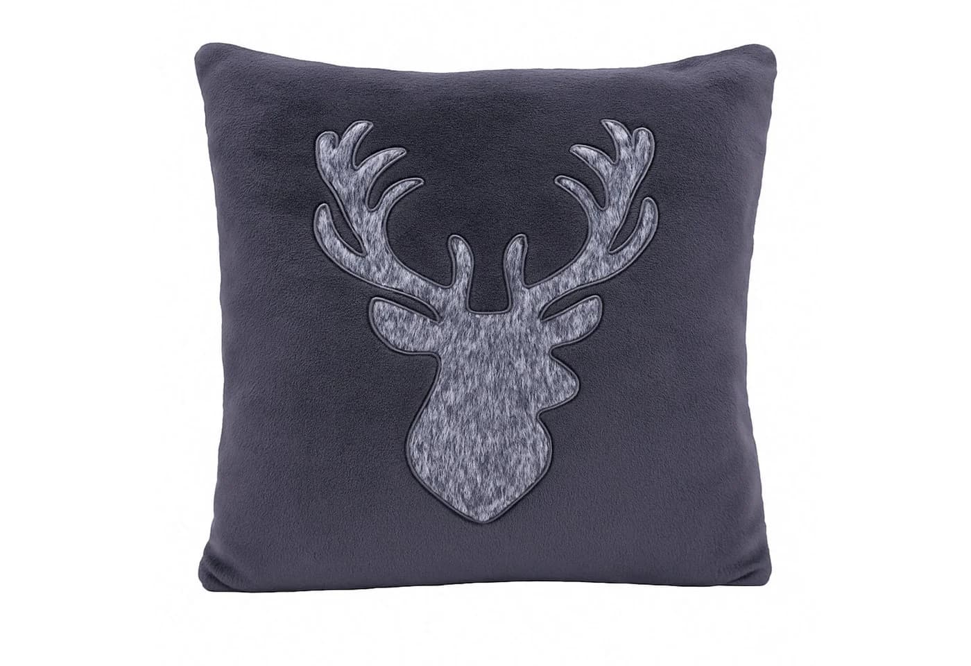 heimtexland Dekokissen Flanell Kuschelkissen Hirsch Landhaus Kissen Fell Grau - Bild 2