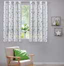 heimtexland Vorhang Deko Gardine Leinen-Optik Sterne Natur Grau Transparent Bild 2
