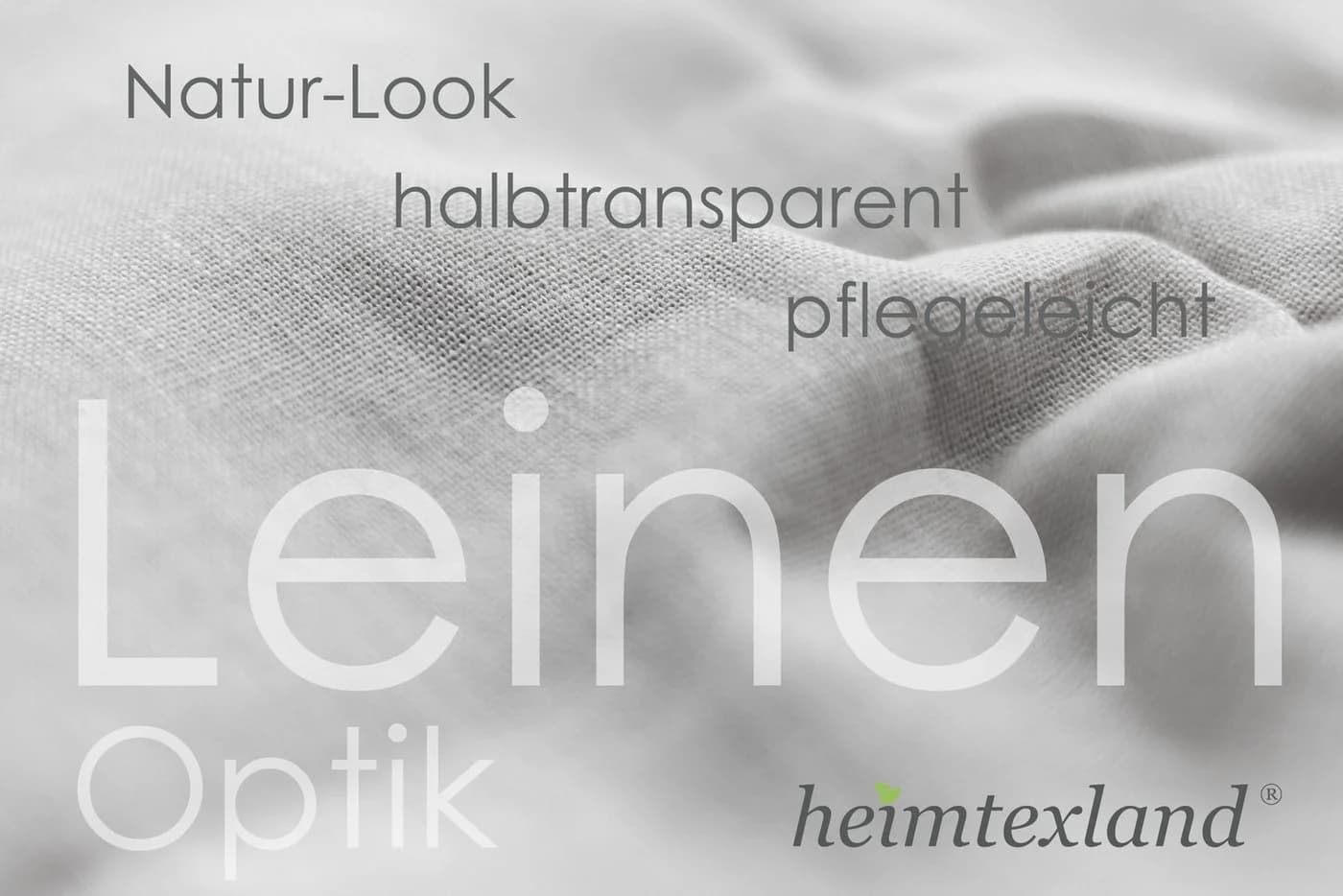 heimtexland Vorhang Deko Gardine Leinen-Optik Sterne Natur Grau Transparent - Bild 5