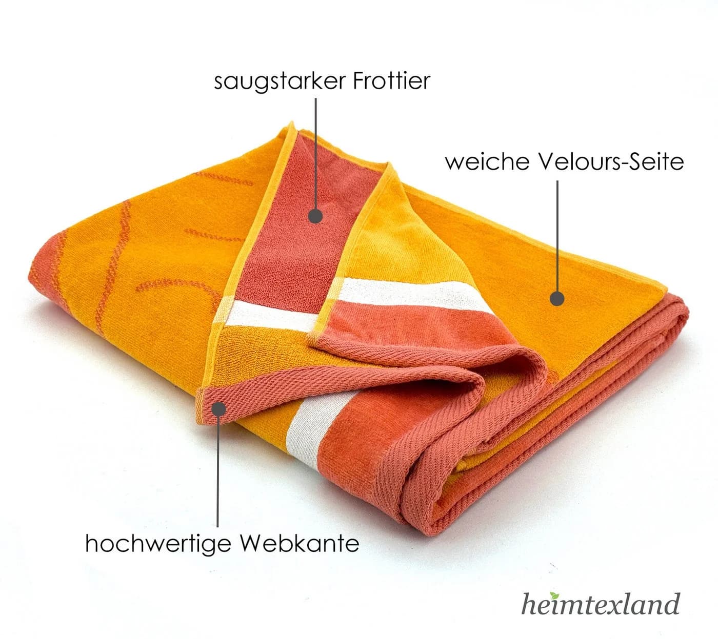 heimtexland Strandtuch XL 90x160 cm Jacquard Velours Bunt - Bild 3