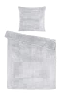 heimtexland Cashmere Touch Wende Bettwäsche Cord-Optik Silber Microfaser 2-teilig 135x200 Bild 1