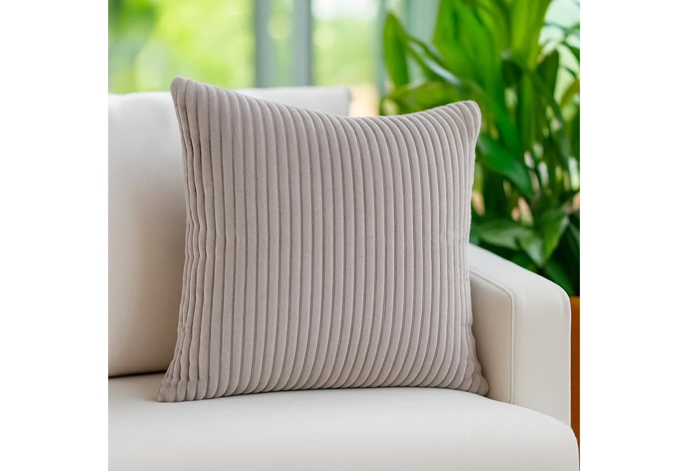 heimtexland Super Soft Cord Kissenbezug 45x45 cm Taupe - Bild 2