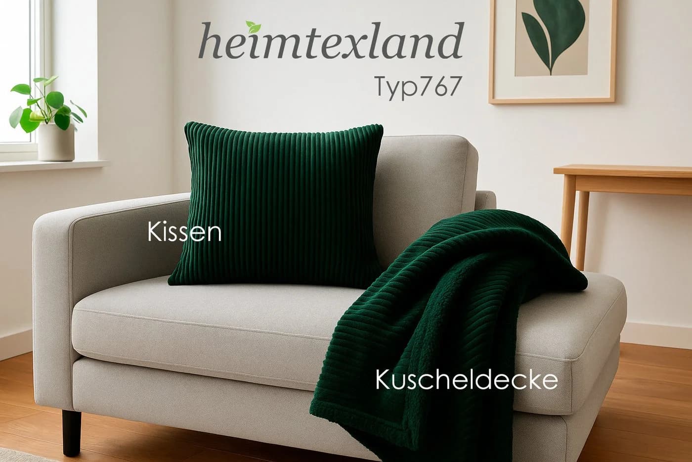 heimtexland Super Soft Cord Kissenbezug 45x45 cm Taupe - Bild 5