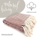 heimtexland Strickdecke Boho 100% Baumwolle Rot 180x130 cm Bild 1