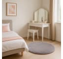 heimtexland Fellteppich Rabbit 90 rund Grau Hochflor Bild 5