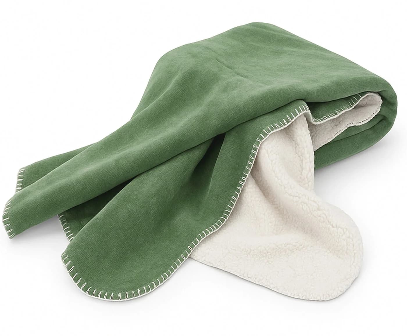 heimtexland Kuscheldecke Chenille Sherpa Fellimitat 150x200cm Moosgrün - Bild 2