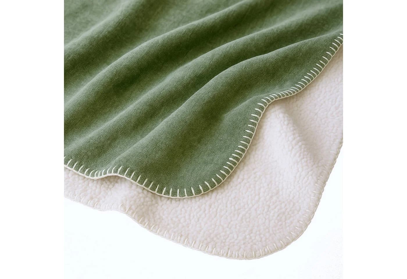 heimtexland Kuscheldecke Chenille Sherpa Fellimitat 150x200cm Moosgrün - Bild 3