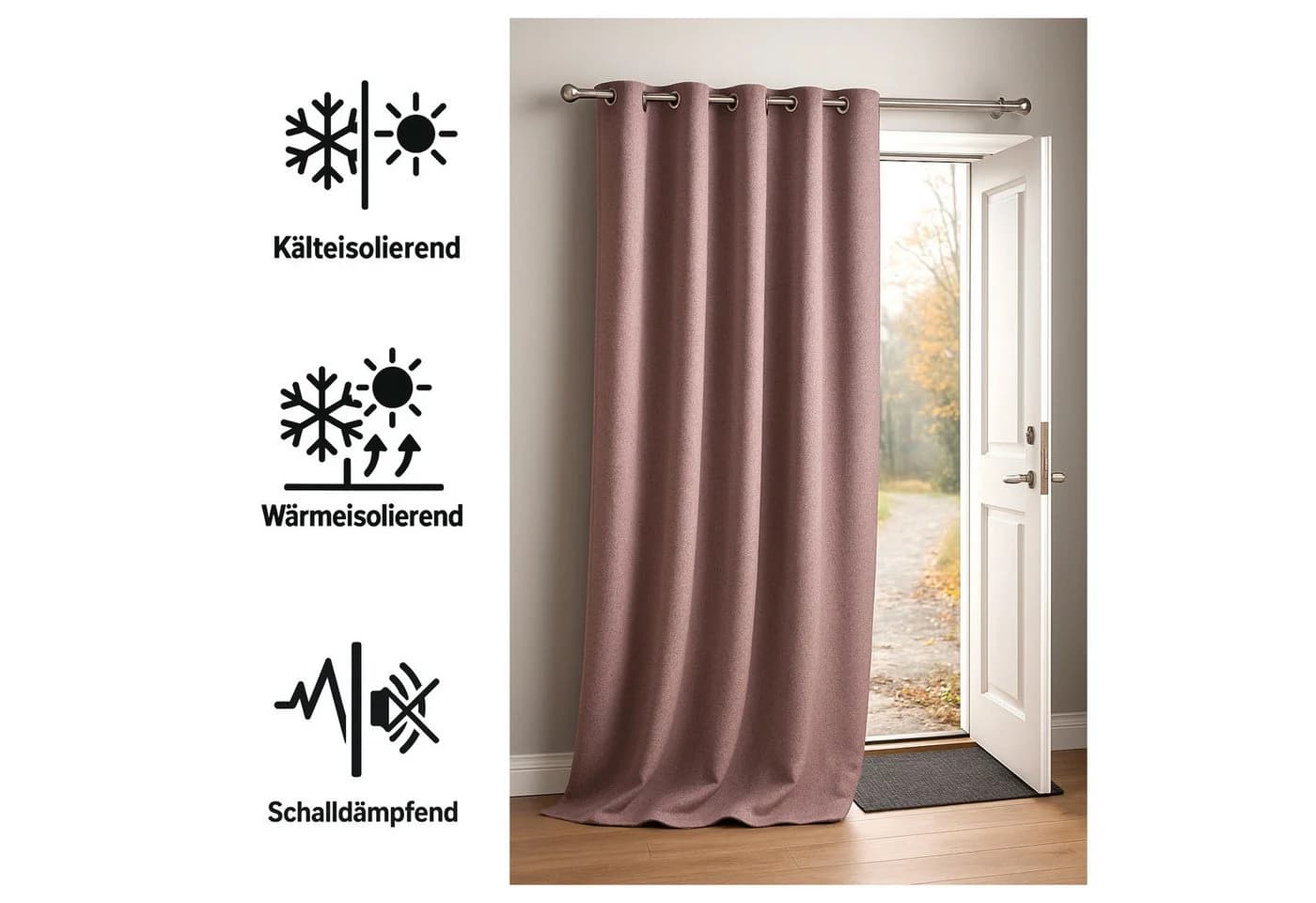 heimtexland Thermo-Gardine Filz Deko Ösenschal Blickdicht Abdunkelnd - Bild 5