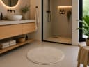 heimtexland Badematte Chenille Badvorleger Rund 60 cm Beige Bild 1