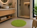 heimtexland Badematte Chenille Rund 60 cm Grün Rutschfest Bild 1