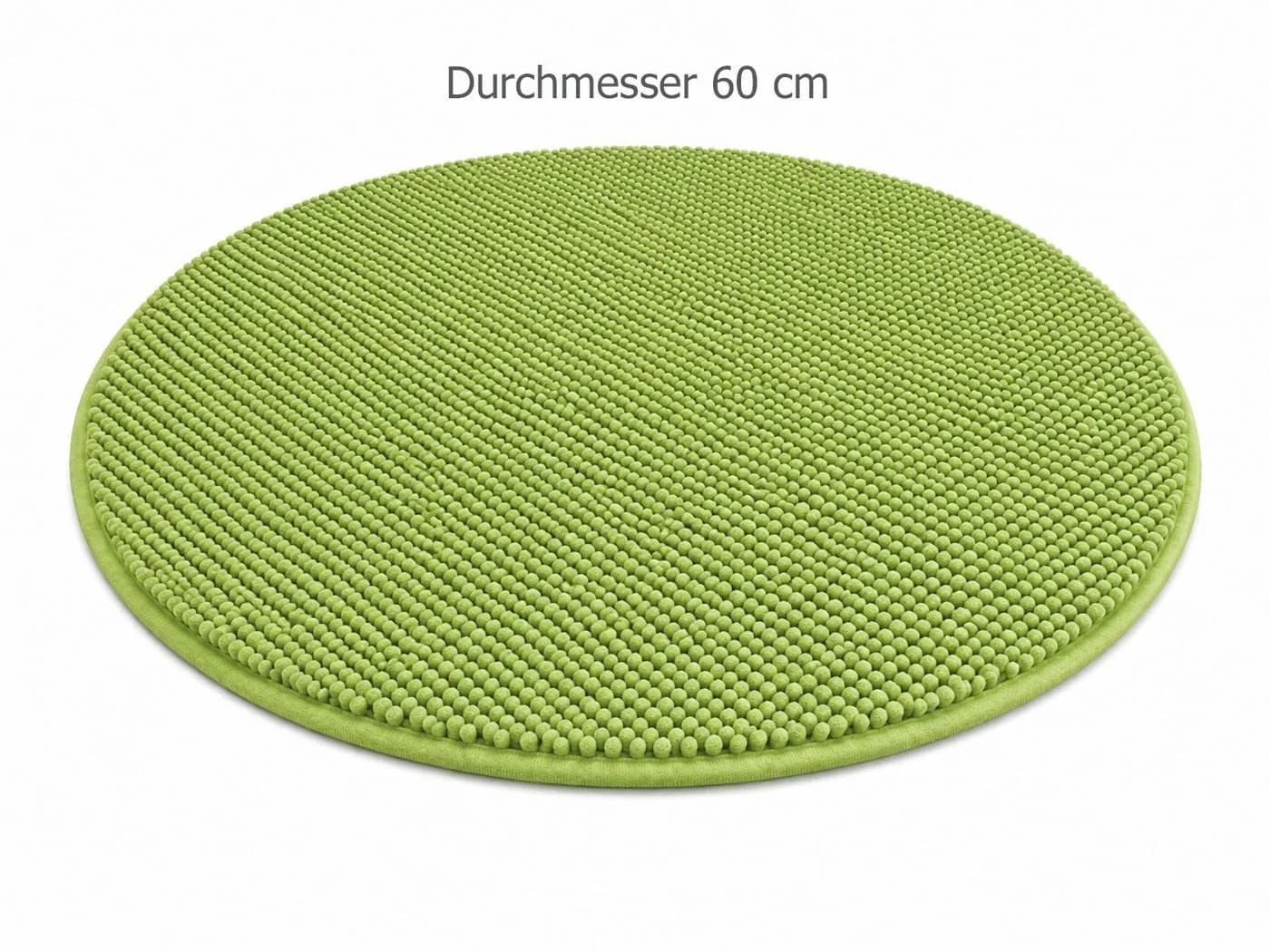 heimtexland Badematte Chenille Rund 60 cm Grün Rutschfest - Bild 3
