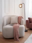 SCHÖNER WOHNEN Wohndecke Melange Rosa Creme Baumwolle Bild 3