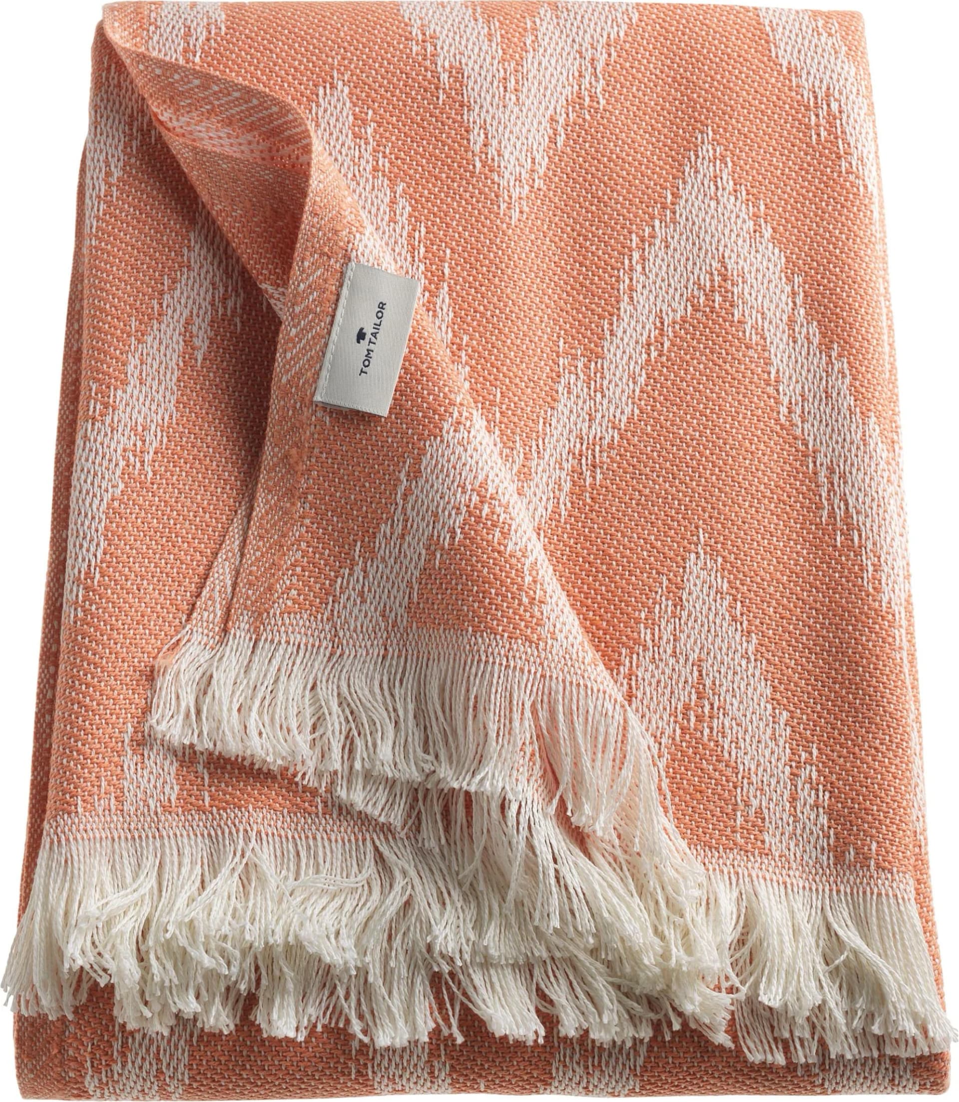 TOM TAILOR HOME Wohndecke Zig Zag Orange/Braun Fransen - Bild 3