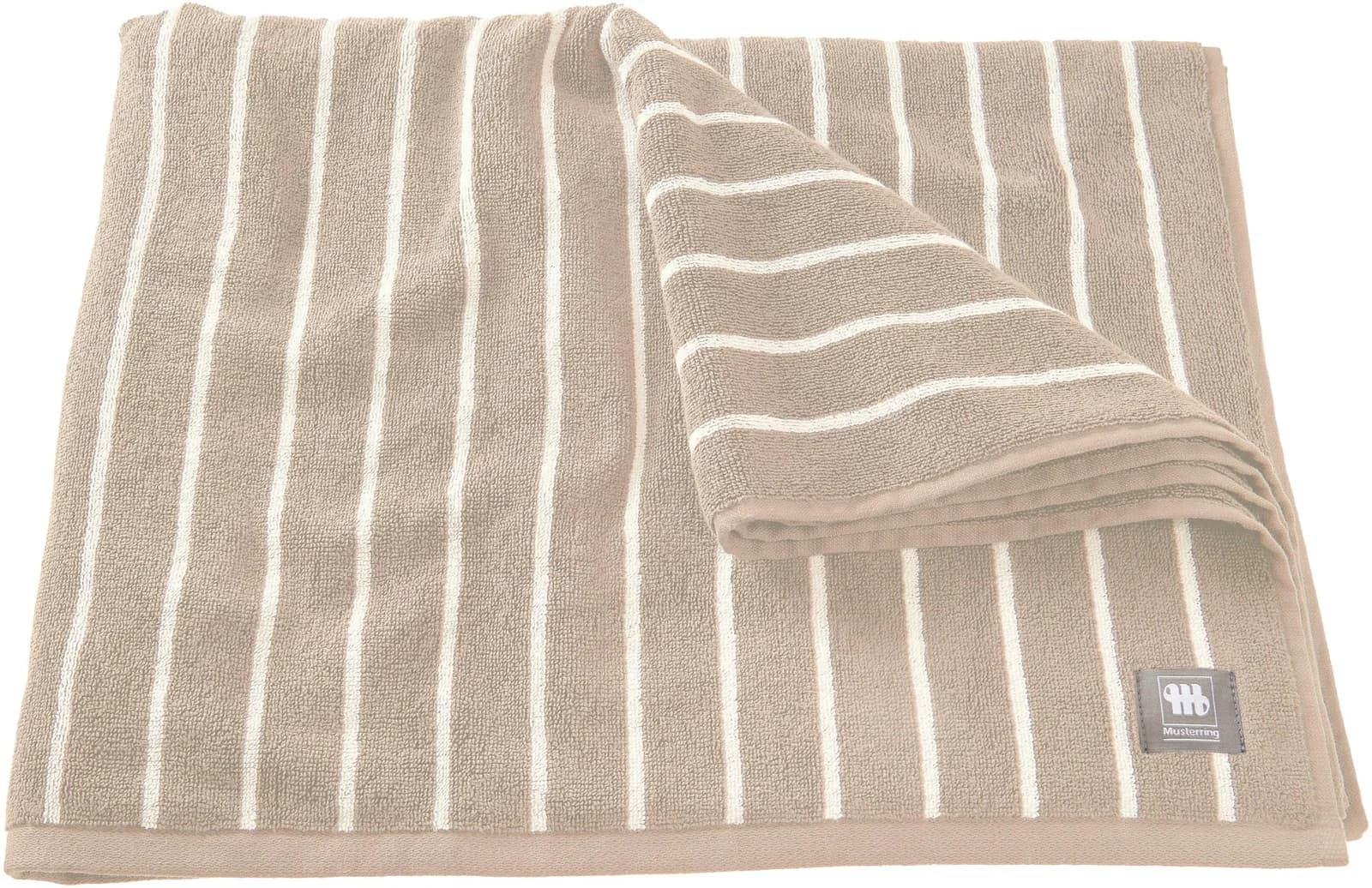 MUSTERRING Badetuch Needlestripe Beige Jacquard Baumwolle