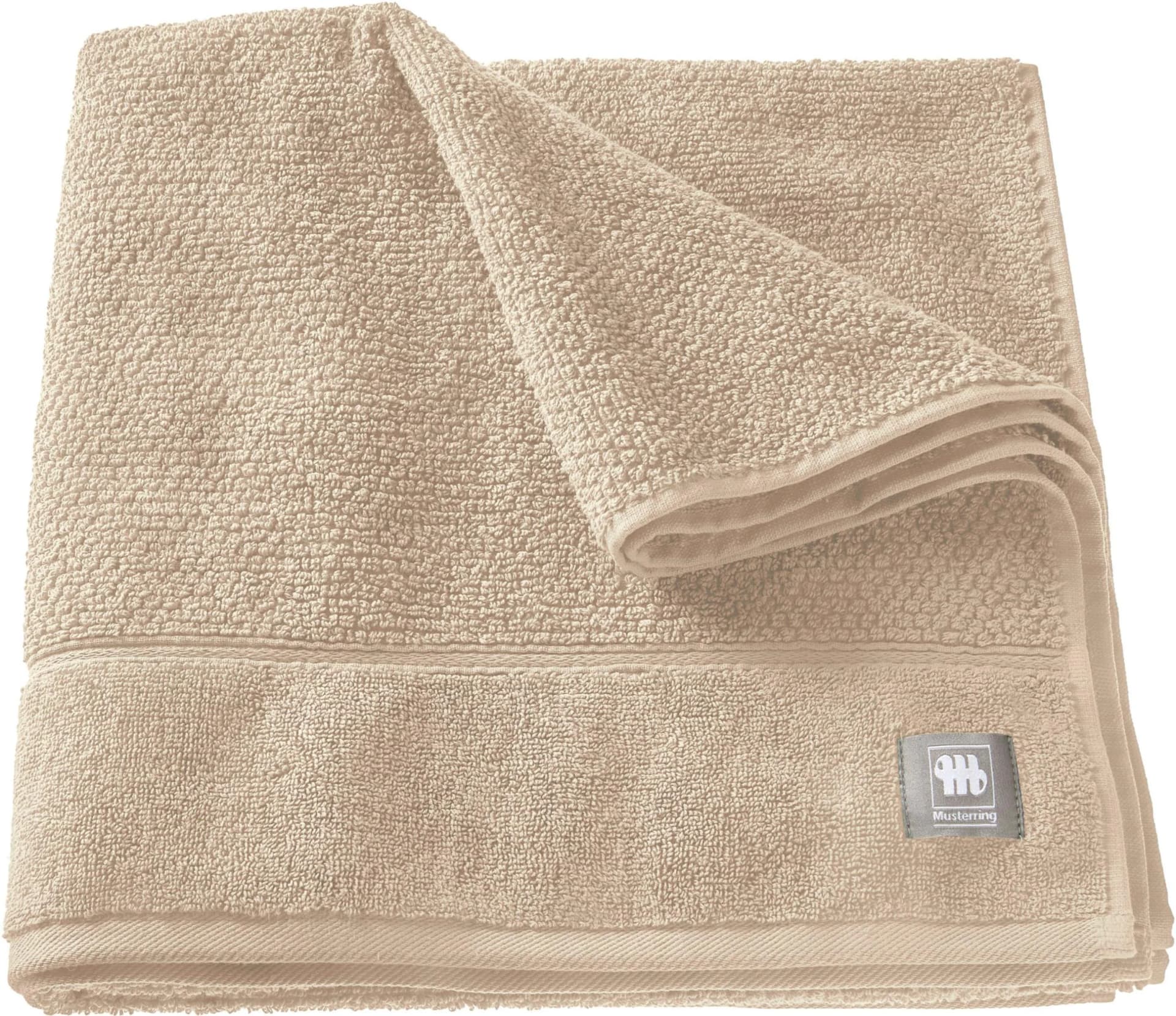 MUSTERRING Badetuch Solid Beige Frottee Airtouch Qualität