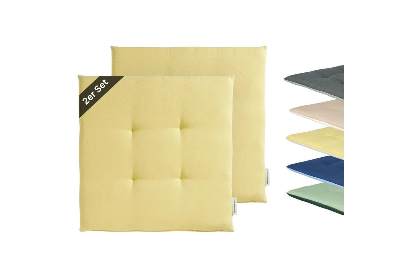 Tom Tailor Stuhlkissen DOVE CHAIRPAD Outdoor Sitzkissen Gelb - Bild 2