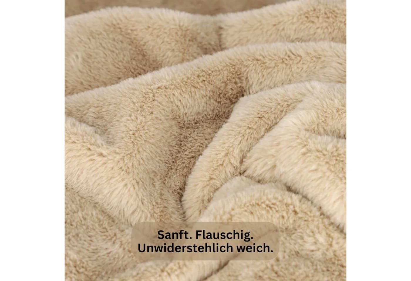 Luxuriöse Wohndecke aus Fake Fur und PES
