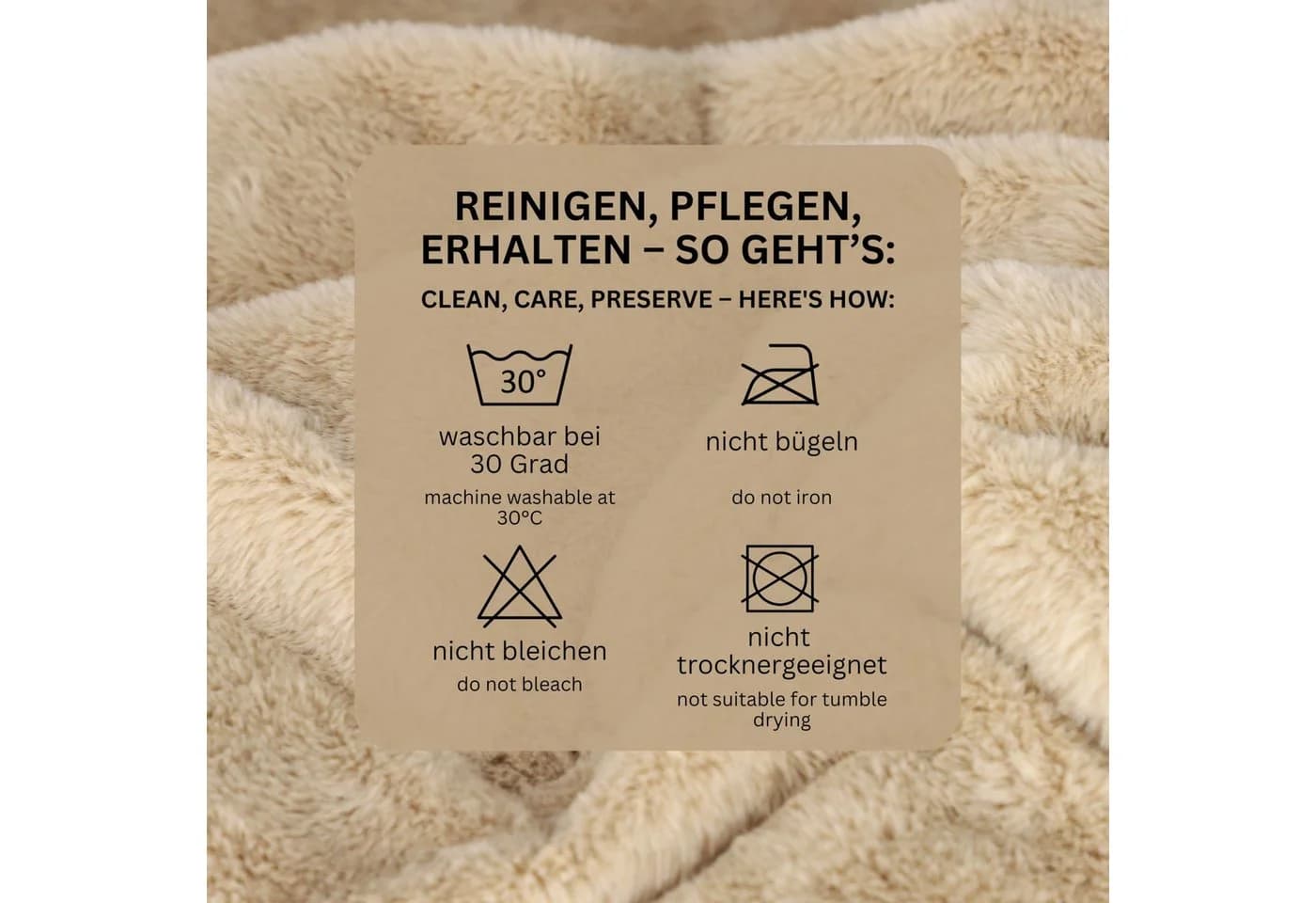 Luxuriöse Wohndecke aus Fake Fur und PES - Bild 5