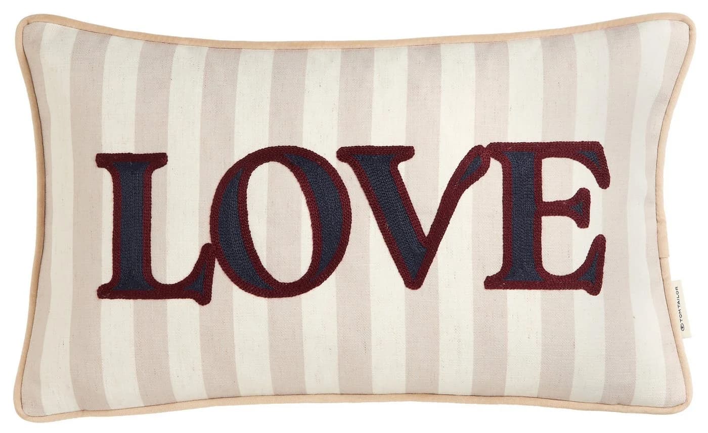 Tom Tailor HOME Kissenhülle Love Bunt 30x50 cm Polyester Leinen - Bild 2