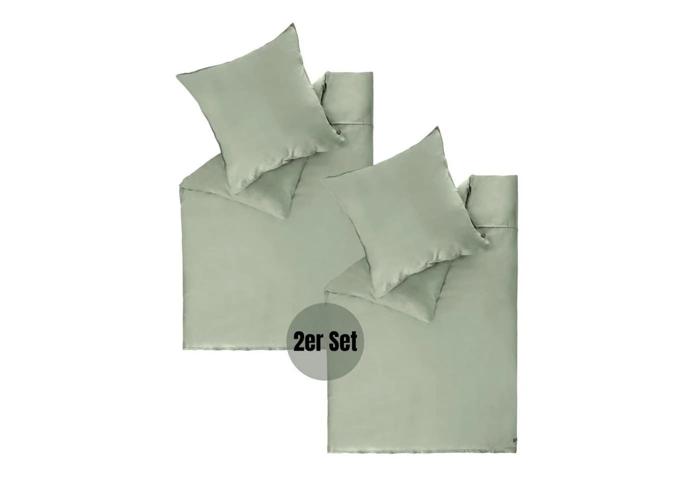 SCHÖNER WOHNEN-Kollektion PLAIN Satin Bettwäsche 2-teilig Grün Baumwolle - Bild 2
