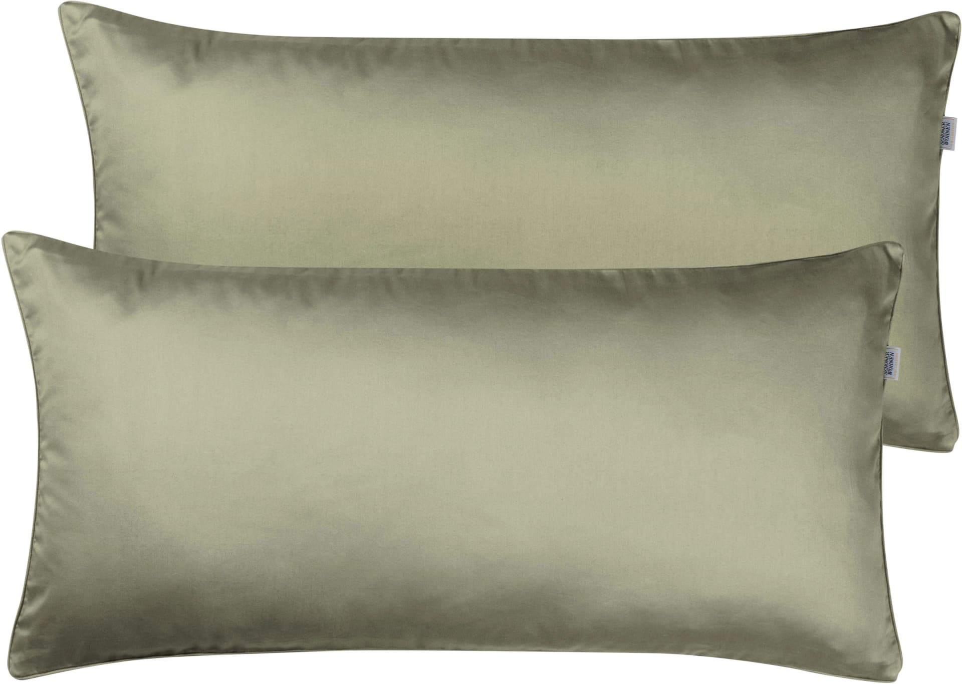 SCHÖNER WOHNEN Kissenbezüge Pure Oliv Satin 2-teilig