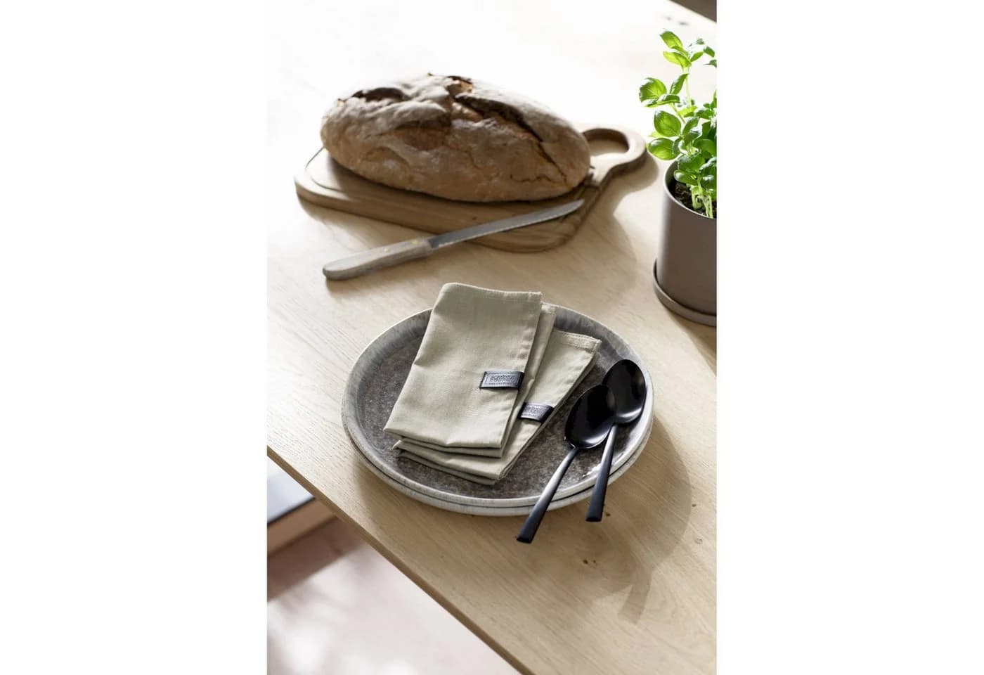SCHÖNER WOHNEN-Kollektion Servietten 2er-Pack Beige Grau 40x40 cm - Bild 5