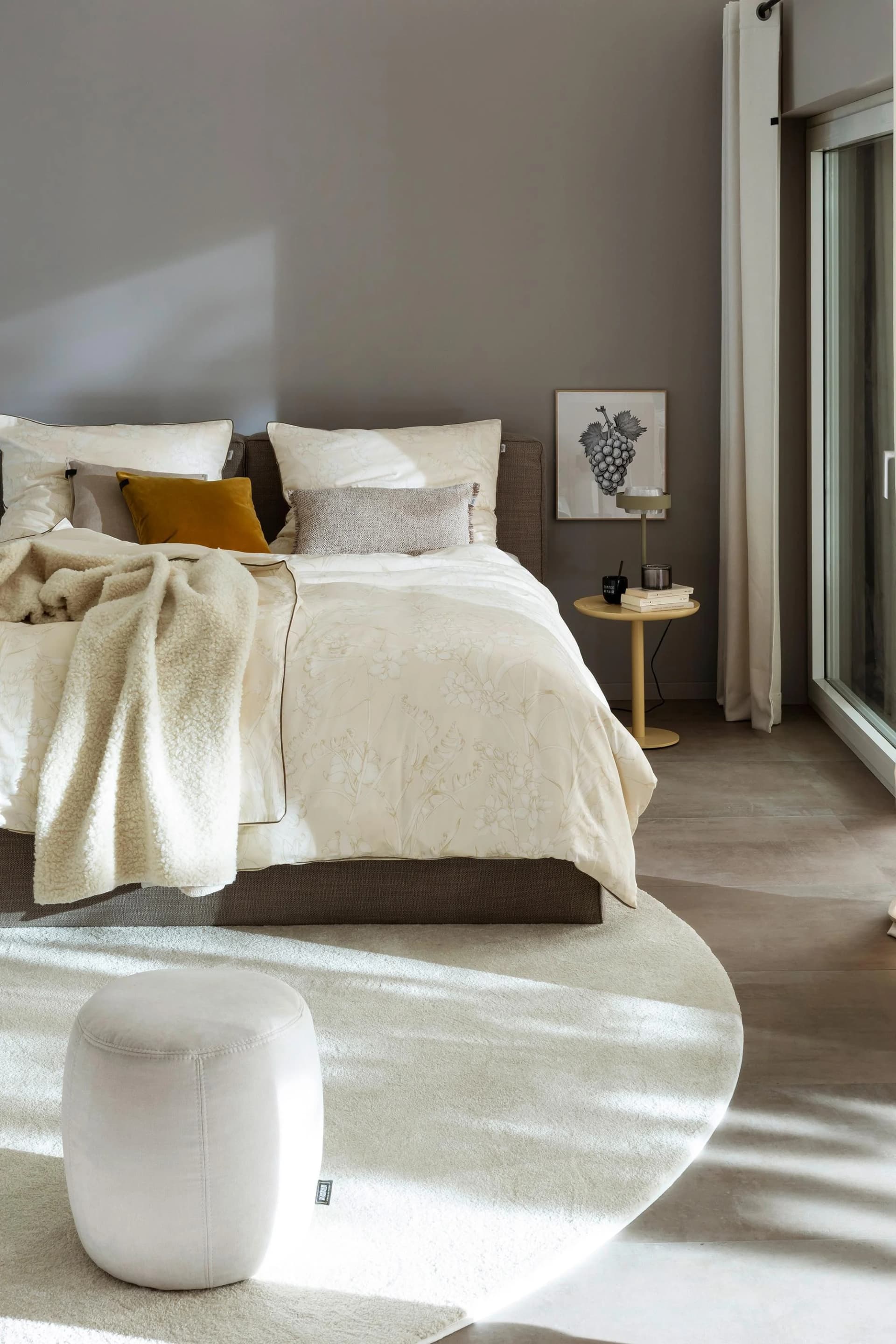 Schöner Wohnen Wendebettwäsche Lovely Beige Satin 100% Baumwolle