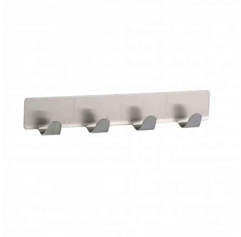 axentia Klebehaken Edelstahl 4er Set Silber
