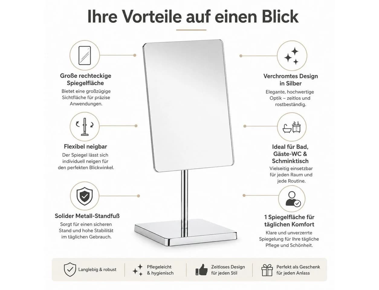 Testrut Standspiegel Rechteckig - Bild 3