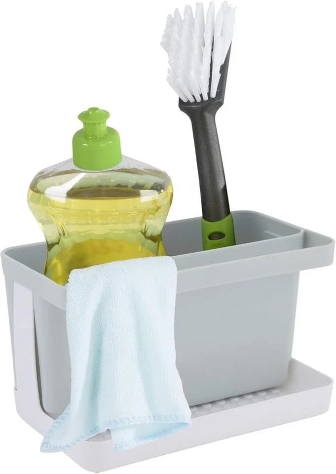 axentia Küchenorganizer-Set Spülbecken-Organizer grau/weiß