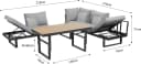 Greemotion Gartenlounge-Set San Jose Aluminium-Holz Grau inkl. Auflagen & Tisch Bild 2