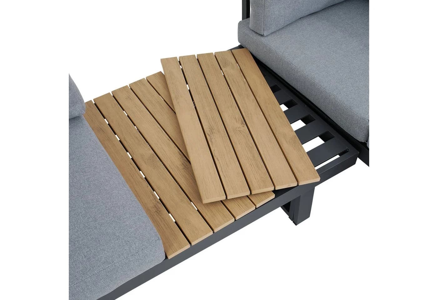 Greemotion Gartenlounge-Set San Jose Aluminium-Holz Grau inkl. Auflagen & Tisch - Bild 5