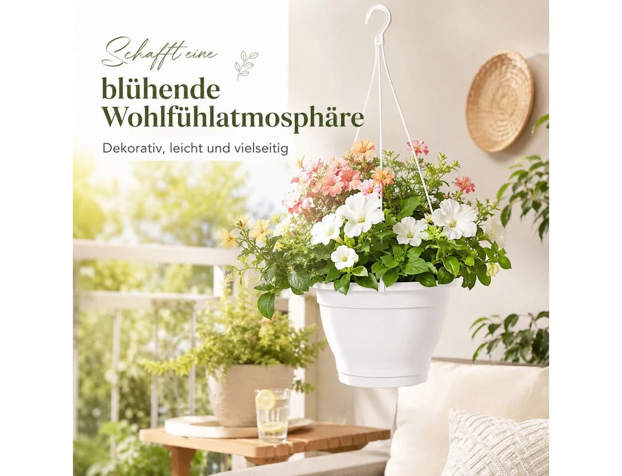 Testrut Hängeampel Lea Weiß Frostsicher Kunststoff - Bild 4