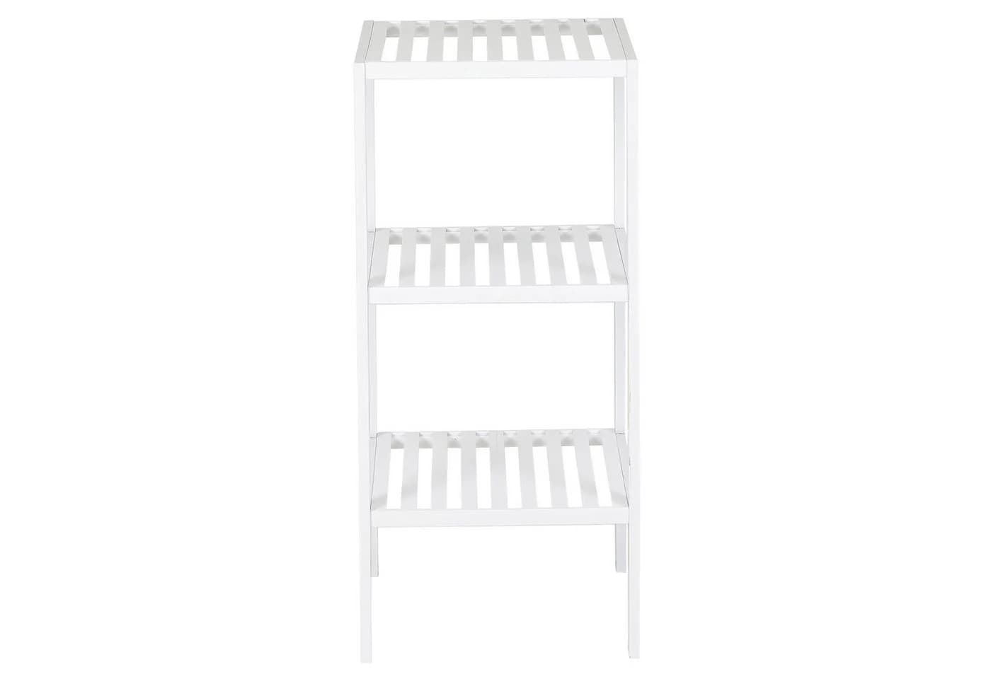 axentia Regal Bambus Standregal Weiß 3 Ablagen Badregal