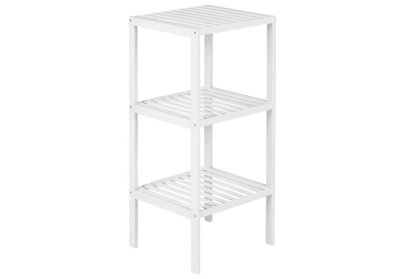 axentia Regal Bambus Standregal Weiß 3 Ablagen Badregal - Bild 2